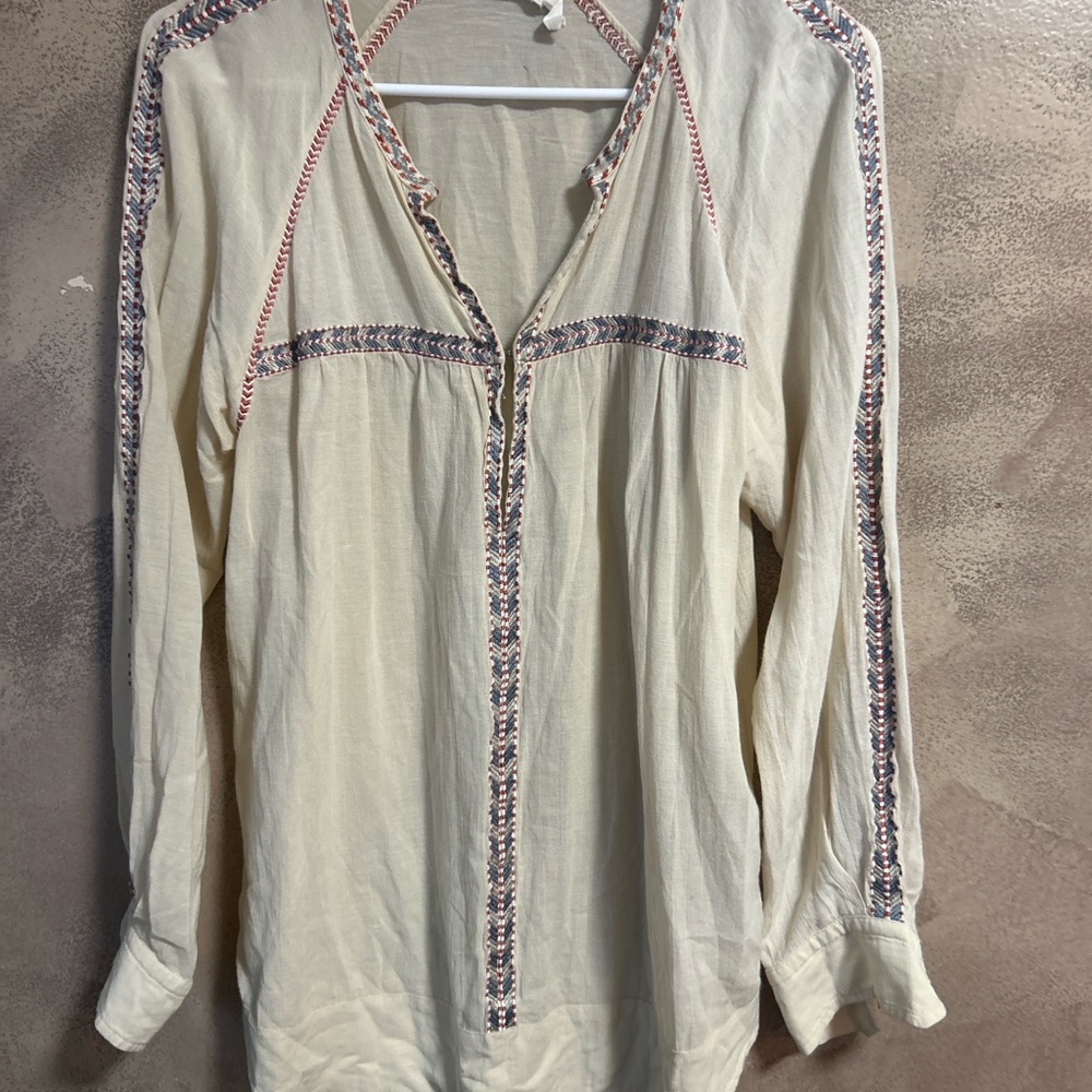Isabel Marant Étoile Ecru Embroidered Boho Blouse Size 38 Small